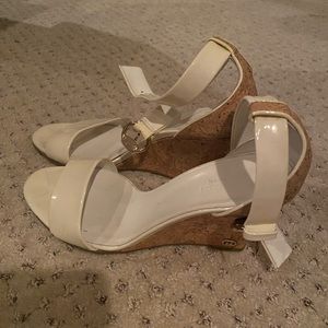 Gucci white wedge sandals